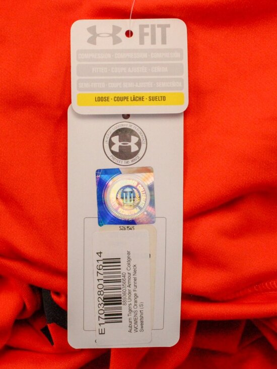 Auburn Tigers ColdGear Long Sleeve Funnel Neck Sweatshirt Women's Size SM/P - Picture 7 of 9